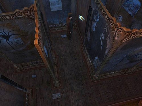 Następnie w tak powstałym przejściu popchnij kolejną ruchomą ściankę (po prawej) - Dostań się na drugą stronę galerii | Finał w opuszczonym lunaparku - Testament Sherlocka Holmesa - poradnik do gry