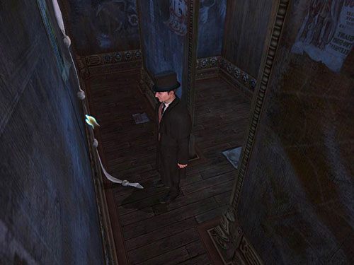 I to wystarczy, możesz wracać do miejsca, gdzie z balustrady zwisa lina (w prawo, na rozwidleniu znów w prawo i potem już tak, jak prowadzi korytarz, aż do liny), by wspiąć się po niej na piętro - Dostań się na drugą stronę galerii | Finał w opuszczonym lunaparku - Testament Sherlocka Holmesa - poradnik do gry