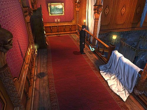 Teraz wejdź na opartą o balustradę pierwszą deskę (nie klikaj jej dłonią, bo Holmes ją zabierze, po prostu zbliż się do niej, a Sherlock wejdzie na nią automatycznie) - Dostań się na drugą stronę galerii | Finał w opuszczonym lunaparku - Testament Sherlocka Holmesa - poradnik do gry