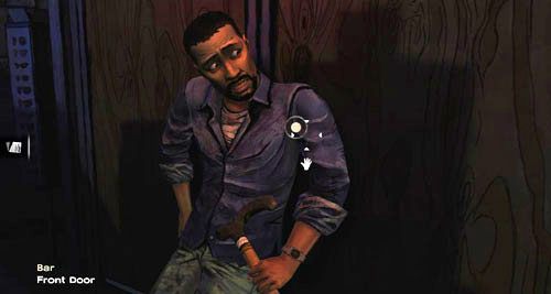 a następnie zabarykaduj nią drzwi (Bar: Front Door) - 7 - Two Enter, One Leaves | Epizod I - A New Day | Solucja The Walking Dead - The Walking Dead - poradnik do gry