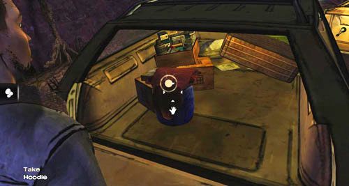 W końcu będziesz mógł wziąć bluzę (Take: Hoodie), która idealnie pasuje na Clementine - 7 - You Fight Like A Dairy Farmer | Epizod II - Starved for Help - The Walking Dead - poradnik do gry