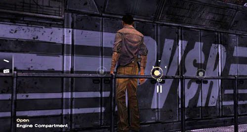 Idź do miejsca, w którym wagon łączy się z lokomotywą i wejdź po drabince (Use: Ladder) - 4 - What now? | Epizod III - Long Road Ahead | Solucja The Walking Dead - The Walking Dead - poradnik do gry