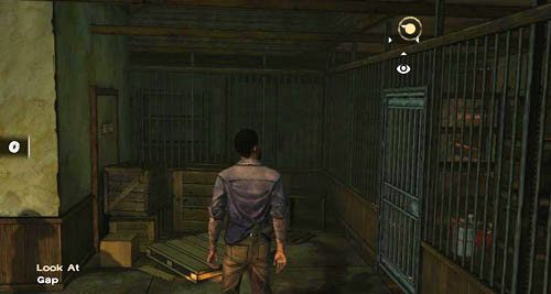 Ponownie w pierwszej kolejności popatrz na szparę nad drzwiami (Look At: Gap) - 6 - Unexpected Delay | Epizod III - Long Road Ahead | Solucja The Walking Dead - The Walking Dead - poradnik do gry