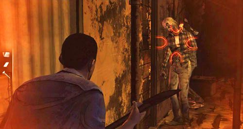 Zbliż się do pary zombie, która wali w drzwi - 5 - Its Just One Bullet - Motel | Epizod I - A New Day | The Walking Dead - The Walking Dead - poradnik do gry