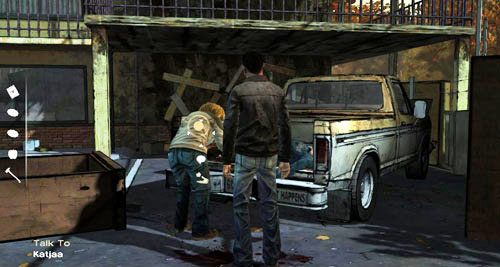 Na początek idź w głąb ekranu, do Katji - 2 - Conversation Killer - Problem z jedzeniem | Epizod II - Starved for Help - The Walking Dead - poradnik do gry