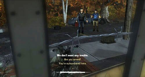 Po chwili okaże się, że do waszego obozu przyszli kolejni ludzie - Andy i Danny - 2 - Conversation Killer - Andy i Danny | Epizod II - Starved for Help - The Walking Dead - poradnik do gry