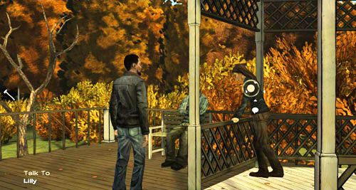 Larry nie będzie zbyt rozmowny, zaś w rozmowie z Lilly możesz zadać jej kilka pytań i na kilka też sam będziesz musiał odpowiedzieć - 3 - Thank you for shopping at Save Lots! - W poszukiwaniu bandytów | Epizod II - Starved for Help - The Walking Dead - poradnik do gry