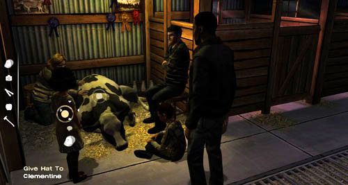 W środku możesz spojrzeć na krowę (Look At: Cow) i przeprowadzić kilka rozmów - 3 - Thank you for shopping at Save Lots! - Tajemnica w stodole | Epizod II - Starved for Help - The Walking Dead - poradnik do gry