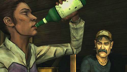 Kenny postanowi wznieść toast i poda ci butelkę - 3 - Trapped | Epizod V - No Time Left | Solucja The Walking Dead - The Walking Dead - poradnik do gry