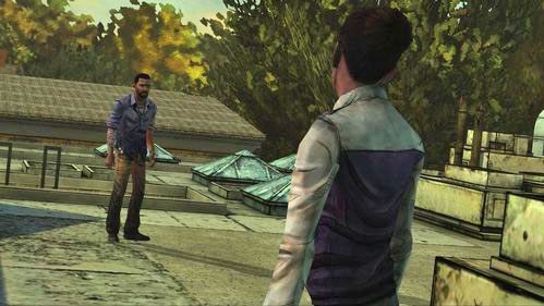 W kolejnej scenie widzimy samotnego Lee wracającego na dach - 4 - The Neighbors | Epizod V - No Time Left | Solucja The Walking Dead - The Walking Dead - poradnik do gry