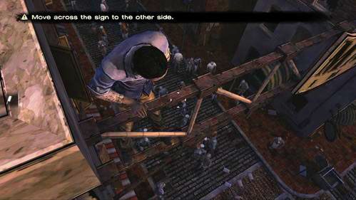 Jeśli postanowiłeś ruszyć pierwszy, musisz wciskać odpowiedni klawisz pokazany na ekranie - 5 - Going Alone | Epizod V - No Time Left | Solucja The Walking Dead - The Walking Dead - poradnik do gry