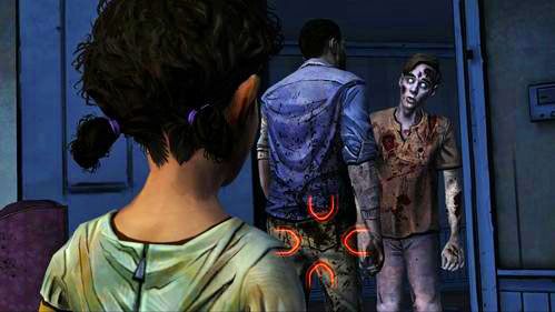 Co ciekawe, zombie zignoruje Lee, usiłując zaatakować Clementine - 6 - The Stranger | Epizod V - No Time Left | Solucja The Walking Dead - The Walking Dead - poradnik do gry