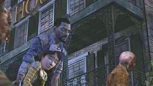 Ta krótka sekwencja to przejście przez ulicę pełną zombie - 7 - Stay Close To Me; Goodbye | Epizod V - No Time Left | The Walking Dead - The Walking Dead - poradnik do gry