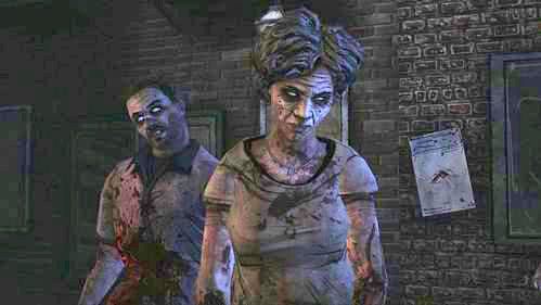 W pewnym momencie Clementine zatrzyma się widząc (prawdopodobnie) swoich rodziców przemienionych w zombie - 7 - Stay Close To Me; Goodbye | Epizod V - No Time Left | The Walking Dead - The Walking Dead - poradnik do gry