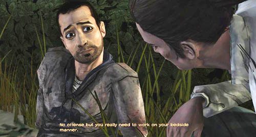 Następnie pomów z Omidem i Christą po prawej - 1 - Georgias First City - Na zewnątrz | Epizod IV - Around Every Corner - The Walking Dead - poradnik do gry