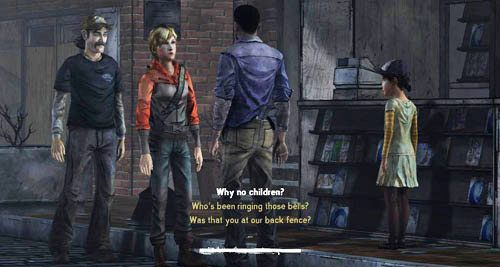 Następnie otrzymasz listę, z której możesz po kolei wybierać pytania - 2 - Down By The River | Epizod IV - Around Every Corner | The Walking Dead - The Walking Dead - poradnik do gry