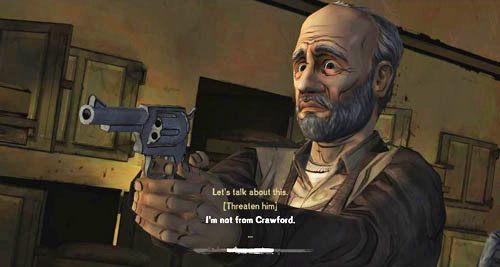 Trudnego wyboru dokonujesz poprzez wybranie jednej z poniższych opcji dialogowych - 3 - Support Group | Epizod IV - Around Every Corner | Solucja The Walking Dead - The Walking Dead - poradnik do gry