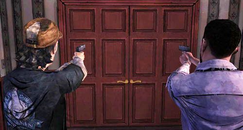 Jeśli nie zostawiłeś Clementine w domu, przejdź do opisu pod następnym obrazkiem - 6 - For Whom The Bell Tolls | Epizod IV - Around Every Corner | The Walking Dead - The Walking Dead - poradnik do gry