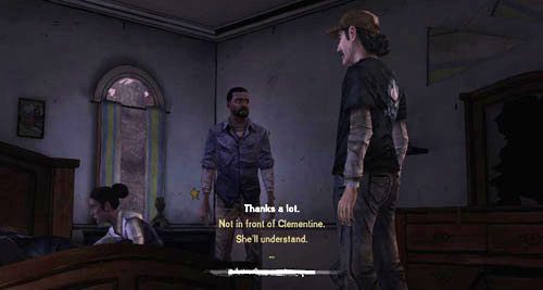 Nie ma znaczenia, jaką odpowiedź wybierzesz przy łóżku, na którym leży Omid - 6 - For Whom The Bell Tolls | Epizod IV - Around Every Corner | The Walking Dead - The Walking Dead - poradnik do gry