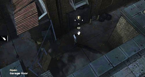 Możesz spojrzeć na drzwi do garażu (Look At: Garage Door) - 5 - Georgias Last City - Przybycie i akumulator | Epizod IV - Around Every Corner - The Walking Dead - poradnik do gry