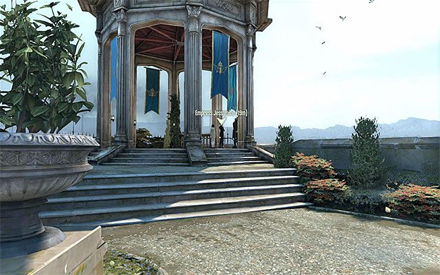 Niezależnie od tego czy wziąłeś udział w zabawie z Emily czy też nie musisz kontynuować podróż do miejsca pobytu cesarzowej - Spotkanie z cesarzową | Prolog - Returning Home - Dishonored - poradnik do gry