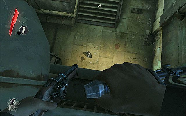 Przedostań się na najwyżej położone rury i ruszaj w stronę aktualnego celu swojej wędrówki - Podłożenie ładunku wybuchowego | Misja 1 - Dishonored - Dishonored - poradnik do gry