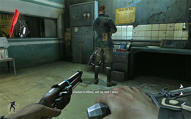 Teraz zajmij się dwoma wartownikami przebywającymi w bocznych pomieszczeniach - Podłożenie ładunku wybuchowego | Misja 1 - Dishonored - Dishonored - poradnik do gry