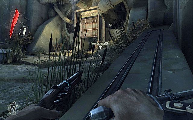 Dobrym sposobem na unikanie wzroku wartownikiem jest przebywanie pod wodą - Ucieczka z więzienia Coolridge - dotarcie do kanałów | Misja 1 - Dishonored - Dishonored - poradnik do gry