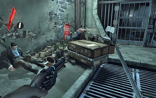 Powróć po raz ostatni w okolice miejsca startu - Ucieczka z więzienia Coolridge - odnalezienie skrzynki z zapasami | Misja 1 - Dishonored - Dishonored - poradnik do gry