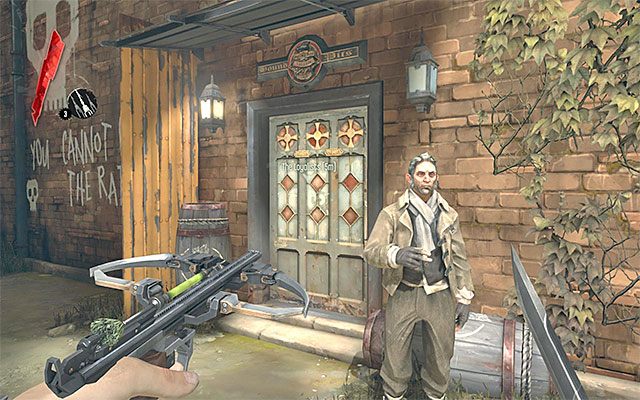 Zaczekaj aż łódka Samuela dotrze do lokacji [Pub The Hound Pits - The Hound Pits Pub] i wyrusz jego śladem - The Hound Pits Pub - Spotkanie z lojalistami | The Hound Pits Pub #1 i #2 - Dishonored - poradnik do gry