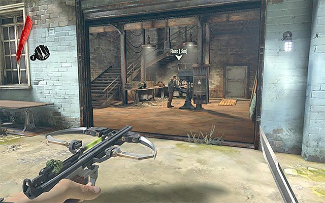 Wyjdź z budynku, najlepiej wybierając te same drzwi, przy których wcześniej ustawił się Samuel - The Hound Pits Pub - Spotkanie z lojalistami | The Hound Pits Pub #1 i #2 - Dishonored - poradnik do gry