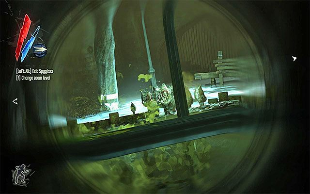 Zabójcy i piranie to nie jedyne zagrożenia czyhające na Ciebie w omawianej lokacji, albowiem musisz też mieć na uwadze dwa inne problemy - Zbadanie nabrzeża Rudshore | Misja 7 - The Flooded District | Dishonored - Dishonored - poradnik do gry