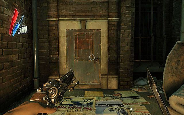 Docelowo powinieneś dotrzeć do niewielkiego obozowiska z dwoma płaczącymi - Przedostanie się do rafinerii Greaves | Misja 7 - The Flooded District - Dishonored - poradnik do gry