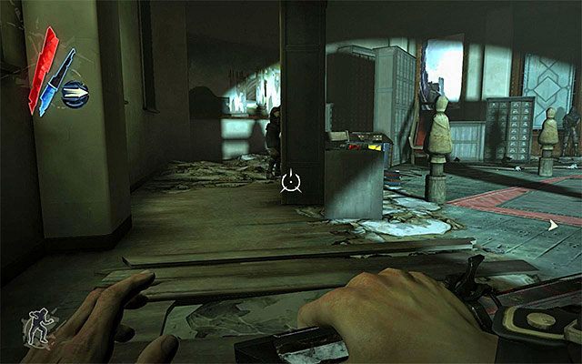 Skieruj się w lewo, uważając po drodze na jeszcze jednego przeciwnika - Dotarcie do komnaty Dauda | Misja 7 - The Flooded District | Dishonored - Dishonored - poradnik do gry