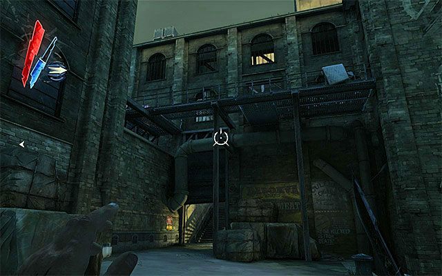 Powróć do miejsca startu i dla odmiany wybierz się teraz w lewo - Zbadanie obszaru wokół ściany kwarantanny | Misja 7 - The Flooded District - Dishonored - poradnik do gry