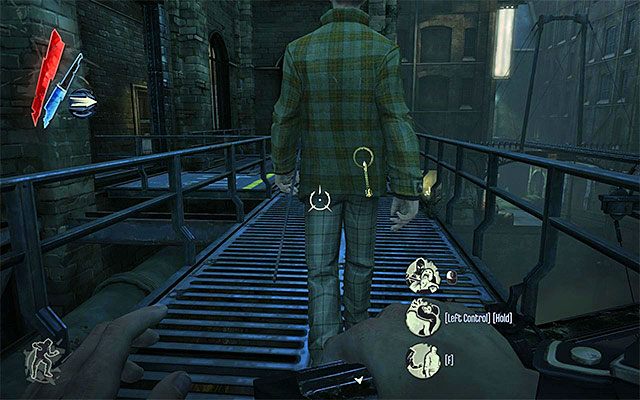 W okolicy tej przebywa dwóch neutralnie nastawionych do Ciebie bandytów i warto wysłuchać ich rozmowy, dowiadując się na temat jednego z możliwych sposobów przedostania się przez ścianę kwarantanny - Zbadanie obszaru wokół ściany kwarantanny | Misja 7 - The Flooded District - Dishonored - poradnik do gry