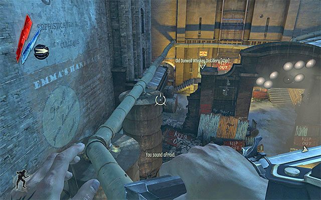 Jeśli nie chcesz eliminować gangsterów, to możesz ich na szczęście w bardzo łatwy sposób ominąć - Skażenie eliksiru w siedzibie gangu Bottle Street | Misja 2 - High Overseer Campbell - Dishonored - poradnik do gry