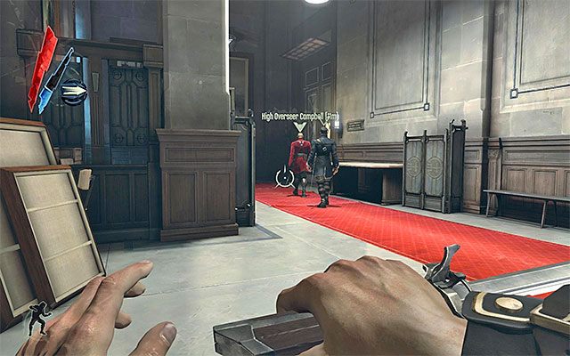 Zaczekaj aż Campbell i Curlow pojawią się w pomieszczeniu - Wybranie sposobu eliminacji Nadzorcy Campbella | Misja 2 - High Overseer Campbell - Dishonored - poradnik do gry