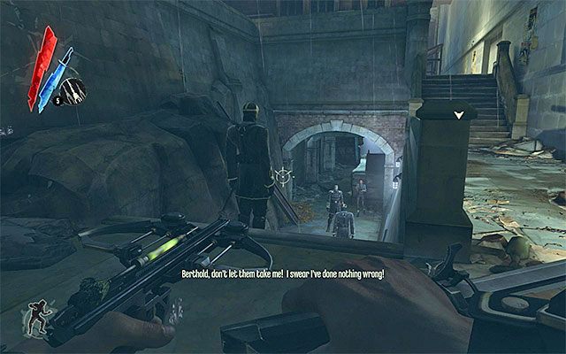 Po znalezieniu się w nowym miejscu udaj się prosto - Dotarcie do podwórza | Misja 2 - High Overseer Campbell | Dishonored - Dishonored - poradnik do gry