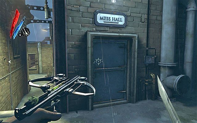 Teraz proponuję wybrać się do mesy (Mess Hall) - Zbadanie podwórza | Misja 2 - High Overseer Campbell | Dishonored - Dishonored - poradnik do gry