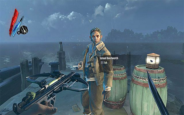 Rozejrzyj się za złotem i podejdź do Samuela celem zainicjowania z nim rozmowy - Spotkanie się z Samuelem | Misja 2 - High Overseer Campbell | Dishonored - Dishonored - poradnik do gry