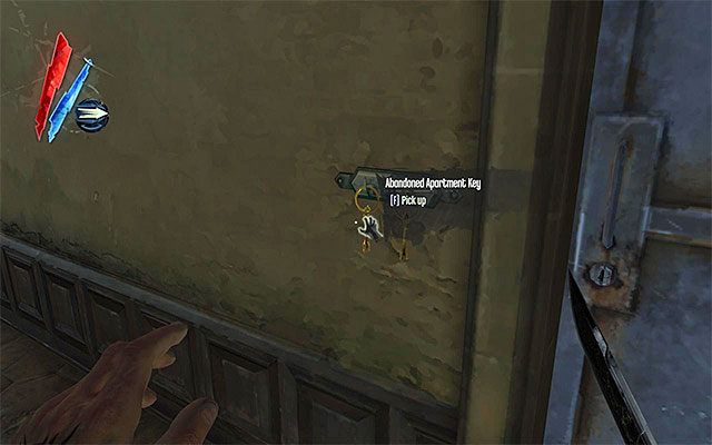 Wyjdź po schodach na górę i zbadaj wszystkie pomieszczenia apartamentu, odnajdując trochę żywności, eliksir zdrowia Sokolova i duchowe remedium Piero - Dotarcie w okolice pubu | Misja 8 - The Loyalists | Dishonored - Dishonored - poradnik do gry