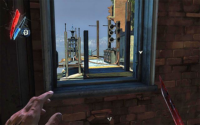 O wiele lepszym sposobem dotarcia do warsztatu Piero jest skorzystanie z kładki łączącej trzecie piętro pubu (komnaty Corvo) z wieżą, którą do niedawna zamieszkiwała Emily - Spotkanie się z Piero i Samuelem | Misja 8 - The Loyalists | Dishonored - Dishonored - poradnik do gry