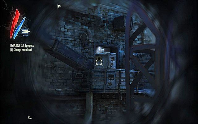 Jedynym sposobem na przedostanie się do wnętrza warsztatu jest dotarcie na jego zewnętrzny balkonik, a konkretnie na ten, który jest zwrócony w stronę wody - Spotkanie się z Piero i Samuelem | Misja 8 - The Loyalists | Dishonored - Dishonored - poradnik do gry