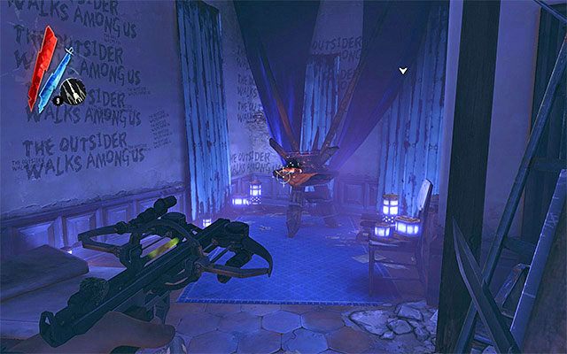 RUNA 3/5 - Runa znajduje się w budynku z oszalałym cywilem, sąsiadującym z apartamentem Pratchetta - Runy - Misje 4-9 | Sekrety | Dishonored - Dishonored - poradnik do gry