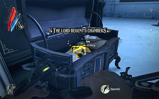RUNA 3/4 - Runa znajduje się w skrzyni w komnatach Lorda Regenta na drugim piętrze wieży - Runy - Misje 4-9 | Sekrety | Dishonored - Dishonored - poradnik do gry