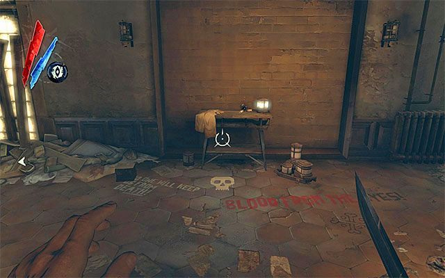 AMULET 1/3 - Amulet znajduje się w budynku sąsiadującym ze śluzą, niedaleko drugiego posterunku sił wroga (wewnątrz tego budynku przebywa pojedynczy płaczący) - Kościane amulety - Misje 2-4 | Sekrety | Dishonored - Dishonored - poradnik do gry