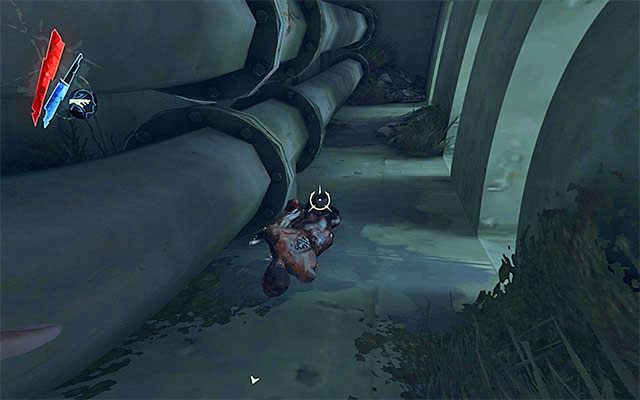 AMULET 1/2 - Amulet znajduje się na jednym z balkoników startowego obszaru (tego ze śluzą), niedaleko zmasakrowanego ciała - Kościane amulety - Misje 5-7 | Sekrety | Dishonored - Dishonored - poradnik do gry