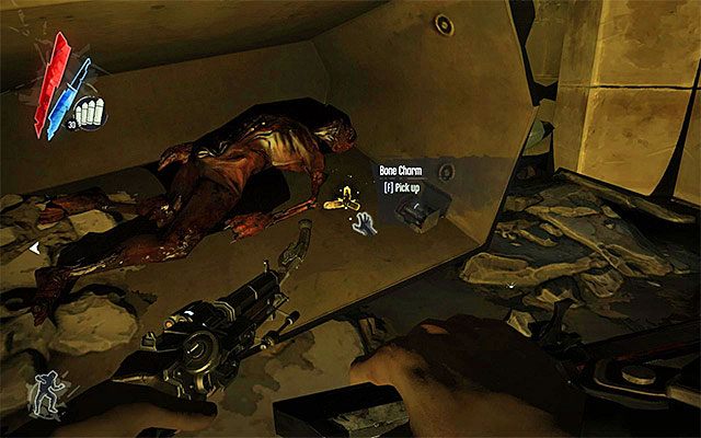 AMULET 3/8 - Amulet znajduje się przy ciele, niedaleko budynku będącego bazą Dauda - Kościane amulety - Misje 5-7 | Sekrety | Dishonored - Dishonored - poradnik do gry