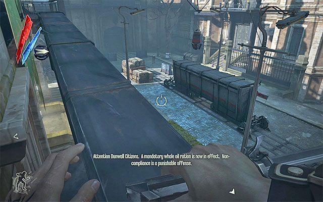 Niezależnie od wybranej ścieżki musisz dotrzeć na wspomniany wcześniej plac - Dotarcie do bulwaru Clavering | Misja 3 - House of Pleasure | Dishonored - Dishonored - poradnik do gry